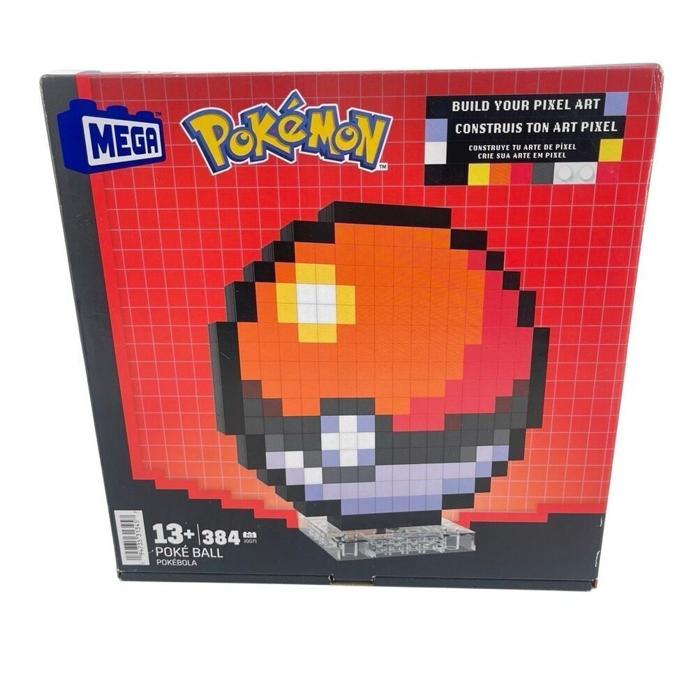 Mega Pokemon Poke Ball Pixel Art Building Set 384 Pieces New Sealed JGJ71 - Picture 15 of 15